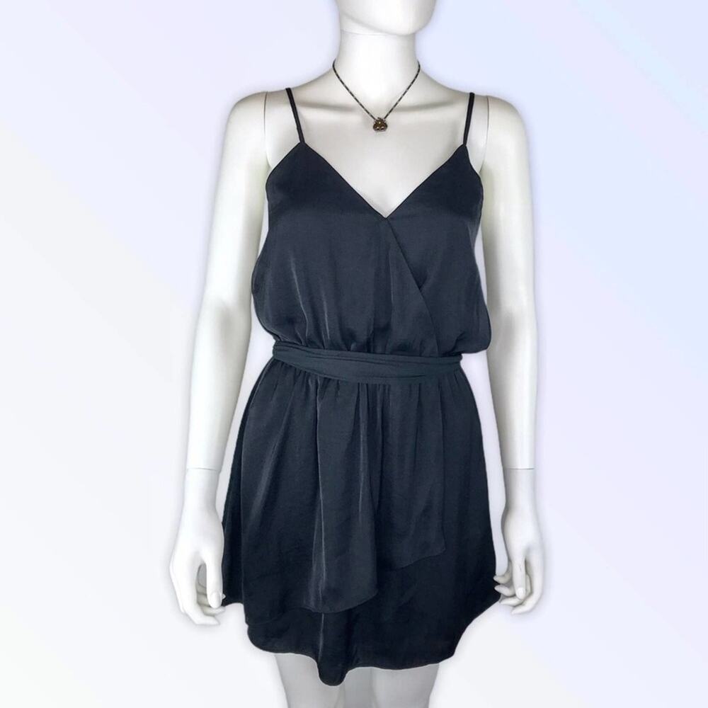 Naked Zebra NWT Black Mini Sun Dress Layered V-neck